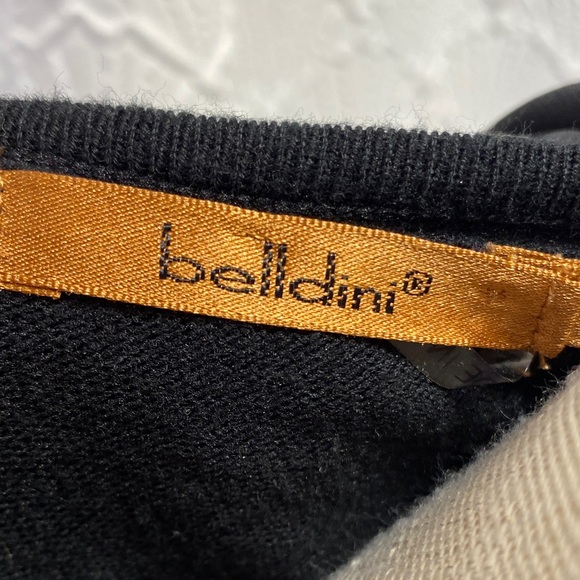 Belldini size‎ large Black Ruffle Neck Sweater bling zipper dressy stretch comfy - Picture 2 of 11